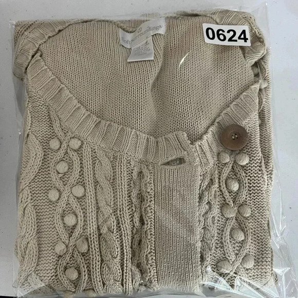 Soft Surroundings Womens M Cable Knit Sweater Bobble Accents Asym Art To Wear - Picture 15 of 15